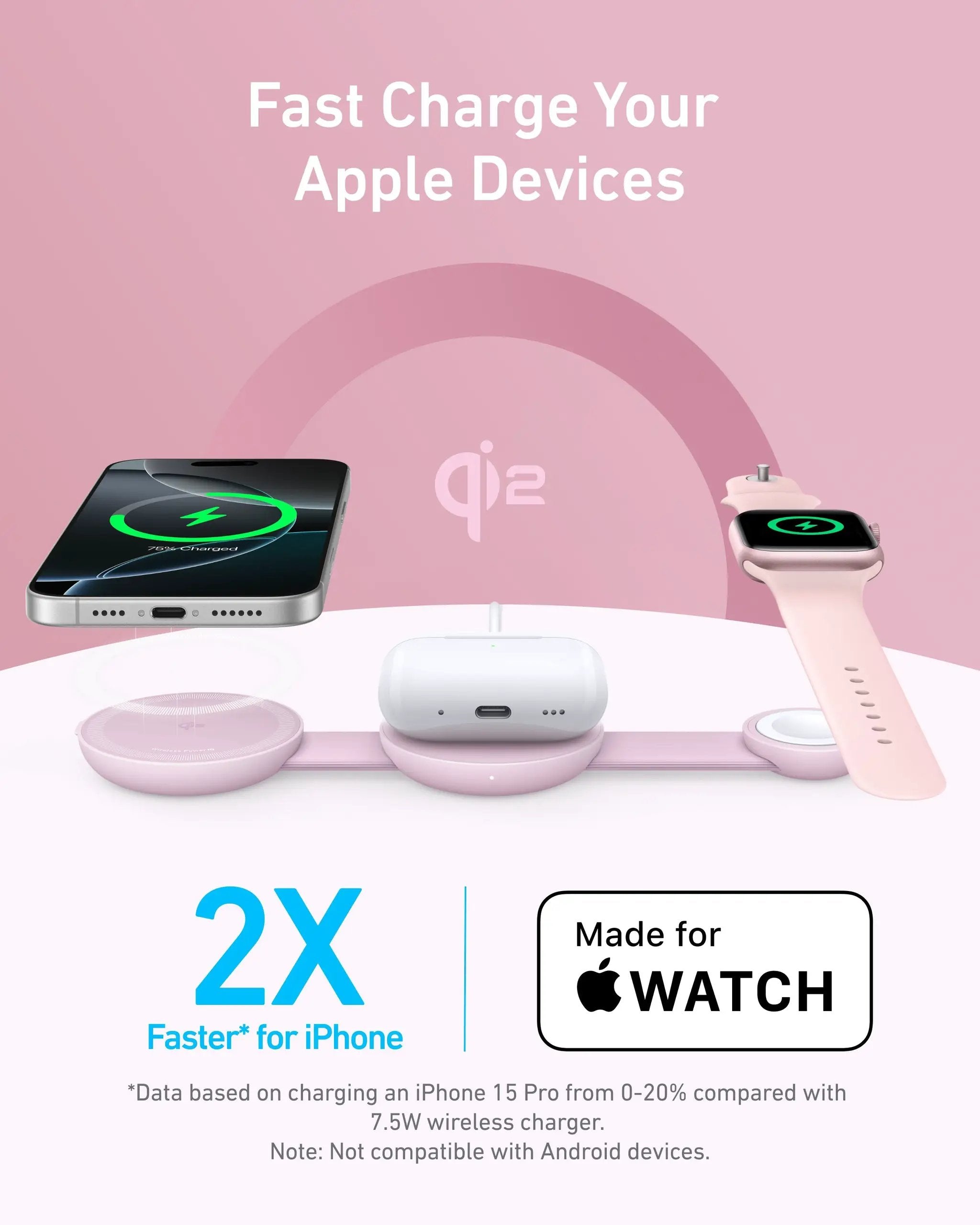 Anker MagGo 3-in-1 foldable wireless charging station for iPhone, Apple Watch, AirPods