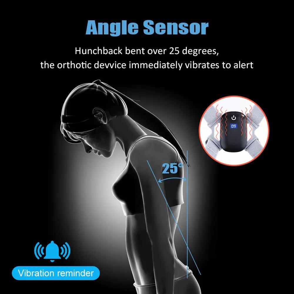 VIP Digital Presence smart posture corrector belt with angle sensor and vibration reminder, black.