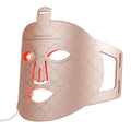 Silicone LED face mask by VIP Digital Presence, rose-pink with infrared red light therapy LEDs