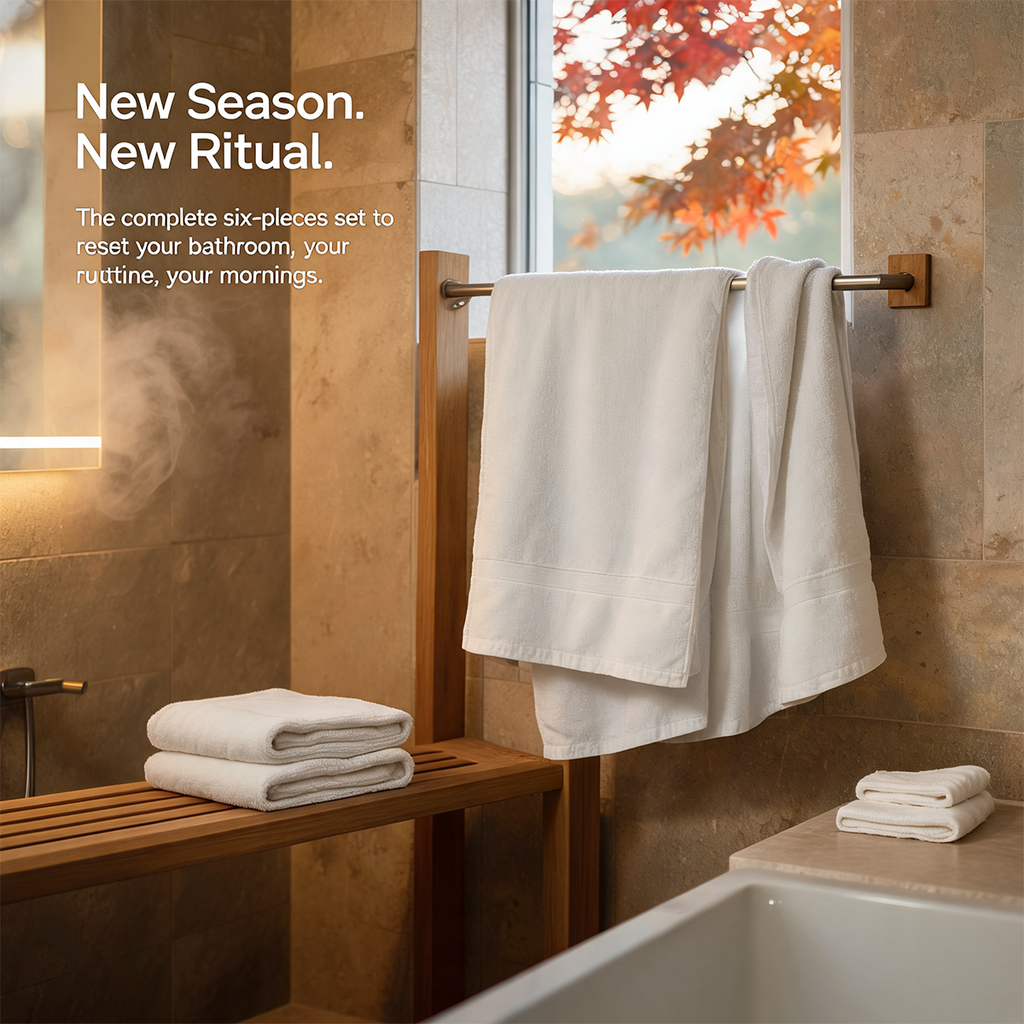 Luxury Organic Bath Six Piece Towel Set | Soft, Plush, Eco-Friendly Towels