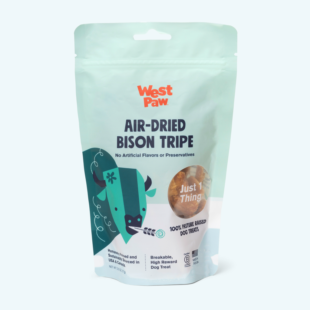 West Paw air-dried bison tripe dog treats.