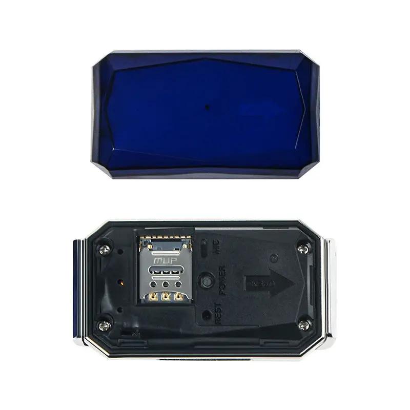 G12 Smart GPS pet tracker by VIP Digital Presence; mini blue-top, black body GPS collar device