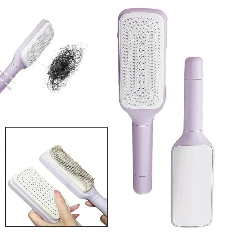 V.I.P Digital Presence lavender automatic cleaning rotating hairbrush with retractable self-cleaning mechanism