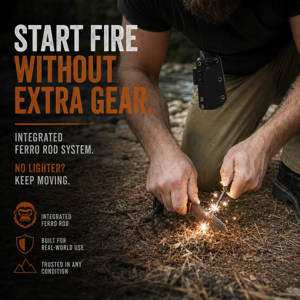 THE REDLINE full-tang survival neck knife with G10 handle by Holtzman's Gorilla Survival