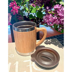 Bamboo and stainless steel coffee mug.