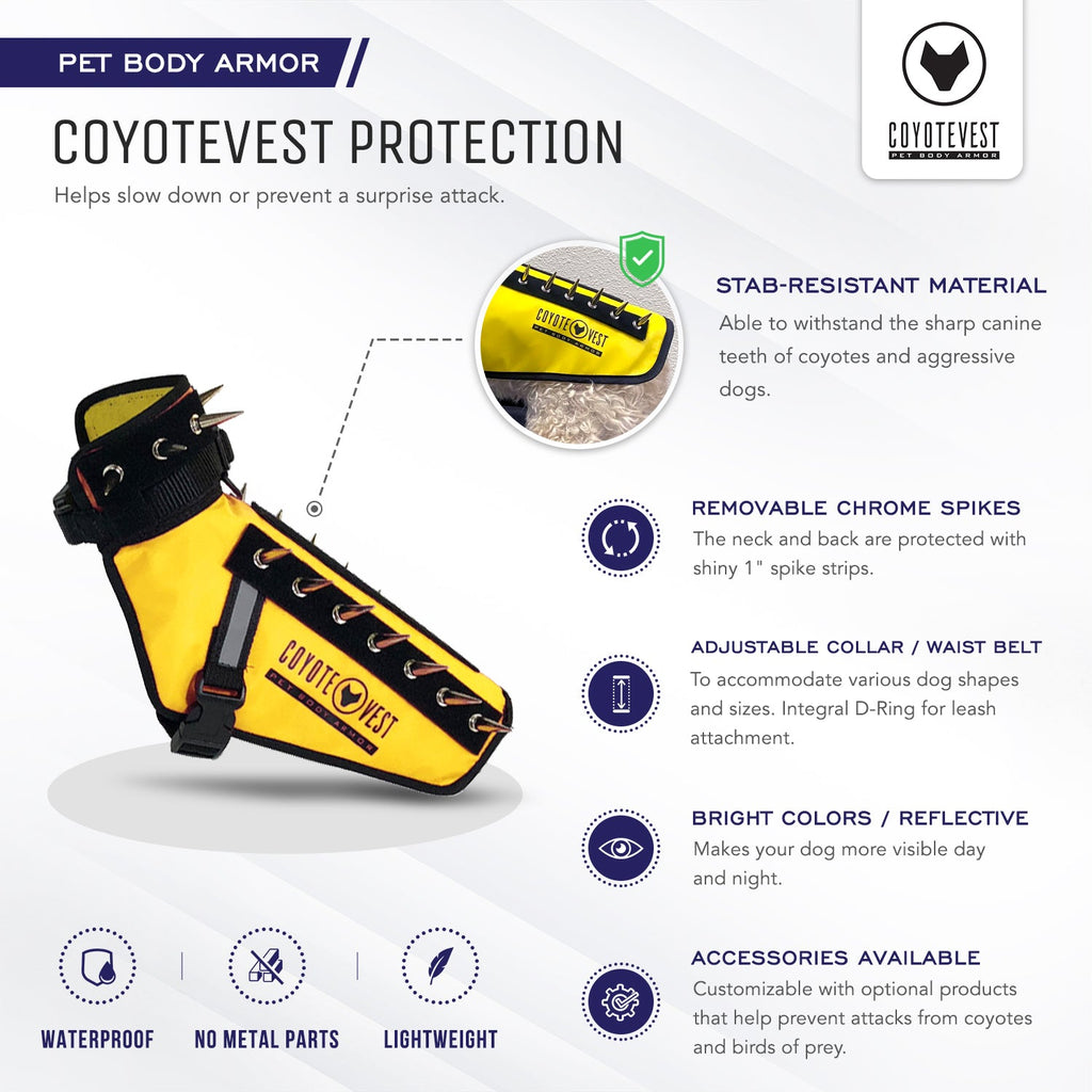 CoyoteVest Patented Dog Protection Vest For Safe Outdoor Walks And Adventures For All Weather Protection by CoyoteVest