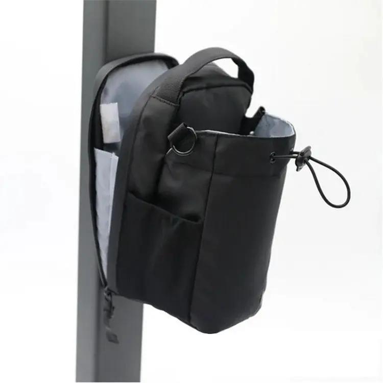 Fitness magnetic water bottle bag, black, large-capacity crossbody gym bag by VIP Digital Presence