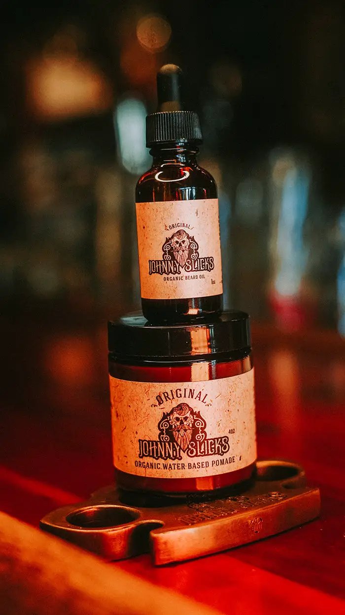 Beard Style Kit Featuring Organic Oil Based Pomade and Other Essentials for All Day Slick Look by Johnny Slicks