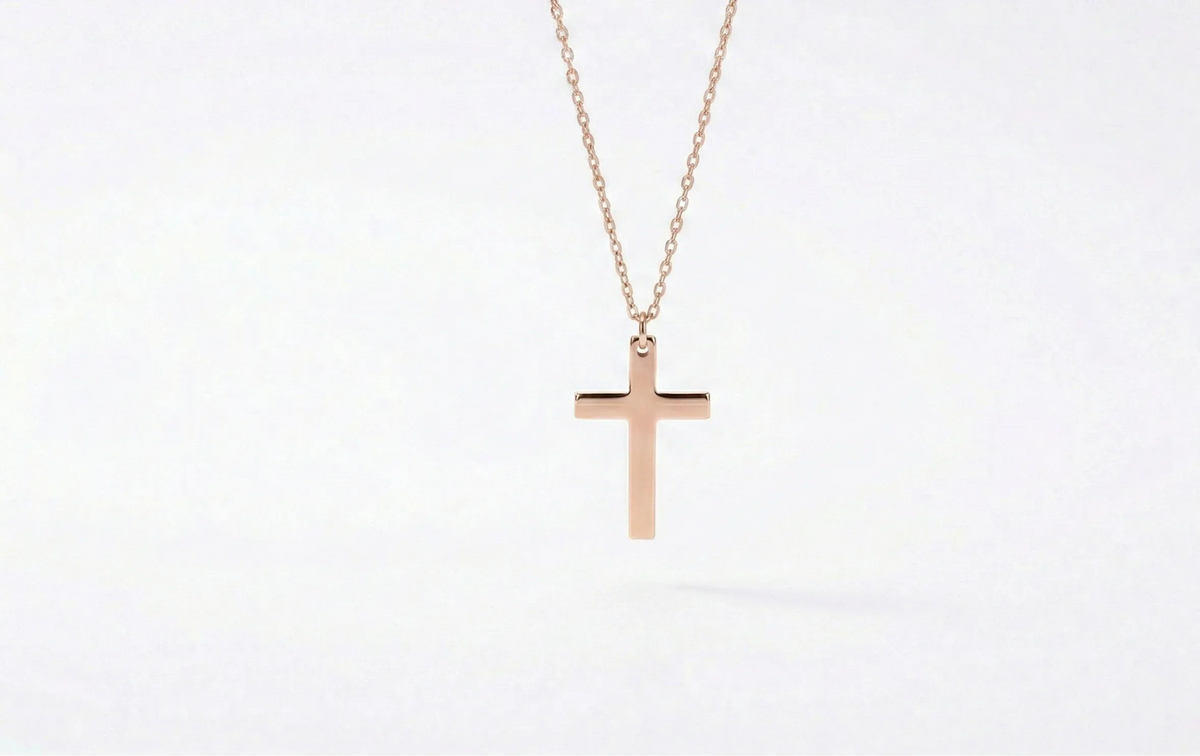 Radiant Faith Cross Necklace in Silver, Gold and Rose