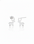 Sterling silver reindeer stud earrings.