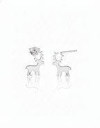 Sterling silver reindeer stud earrings.