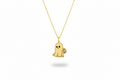 Sterling silver ghost pendant necklace with pumpkin charm.