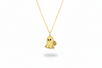 Sterling silver ghost pendant necklace with pumpkin charm.