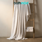 Two-pack of oversized GOTS-certified organic cotton bath sheets.