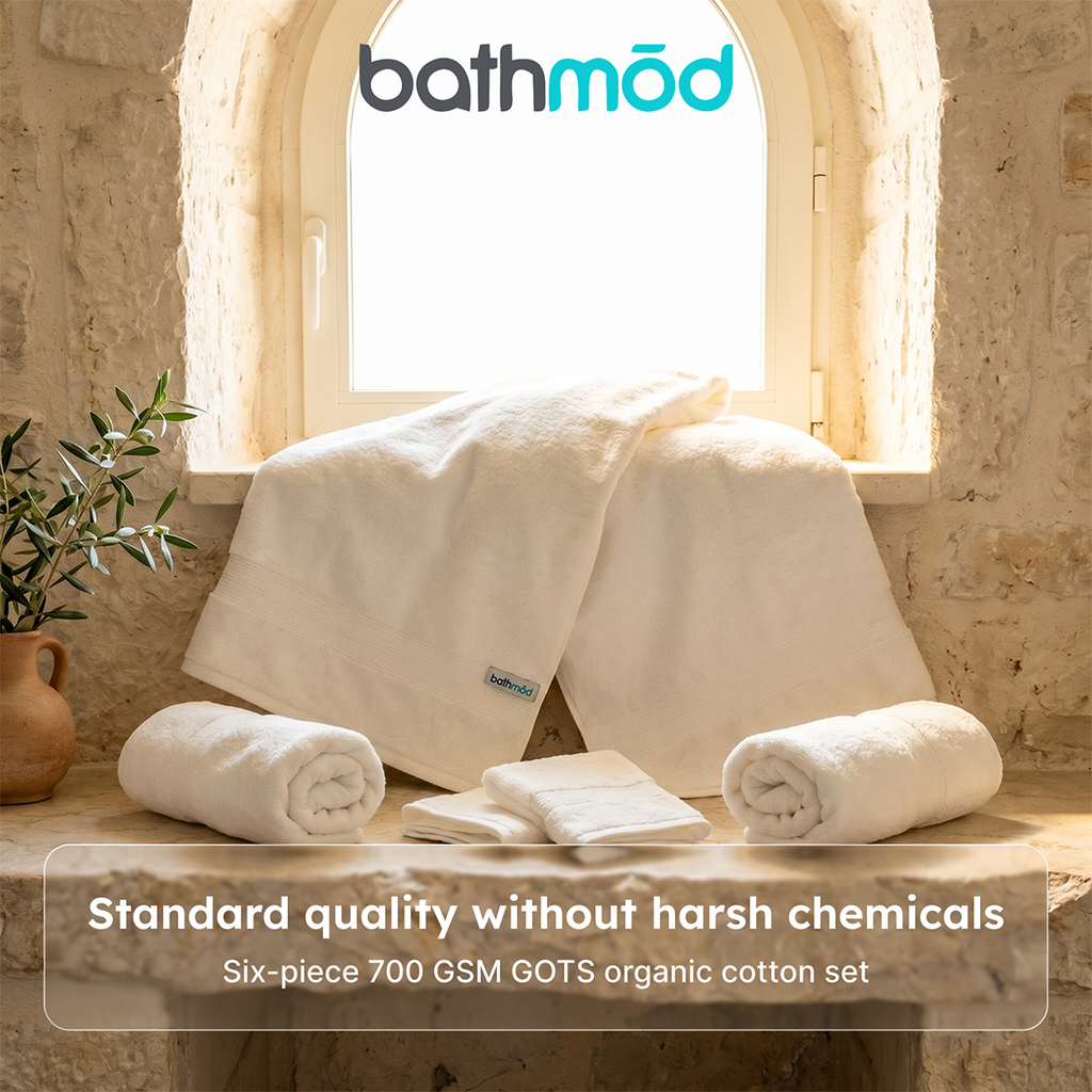 Luxury Organic Bath Six Piece Towel Set | Soft, Plush, Eco-Friendly Towels