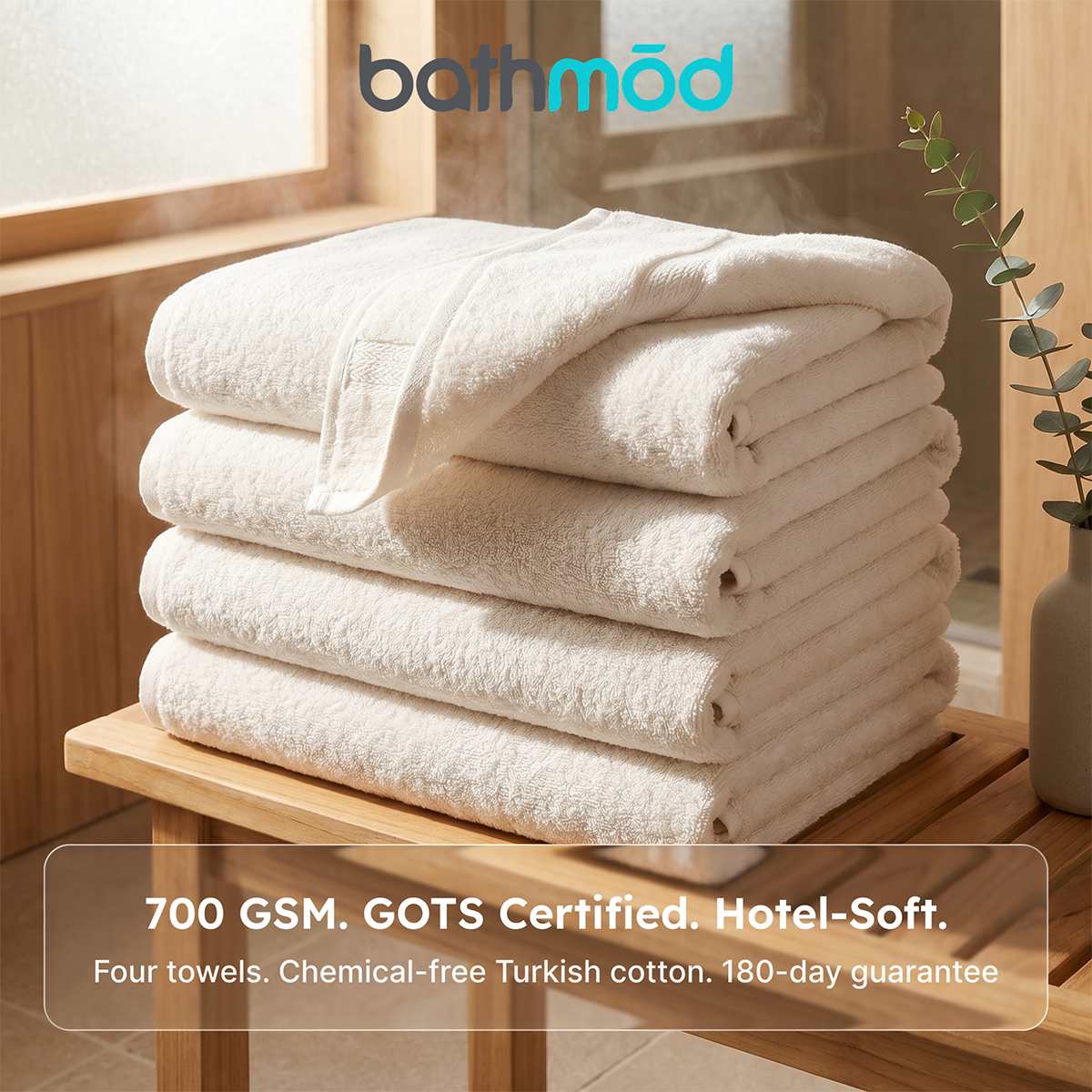 Luxury Organic Bath Towels (Four Pack)