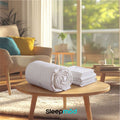Cooling eucalyptus silk comforter set with pillow shams.