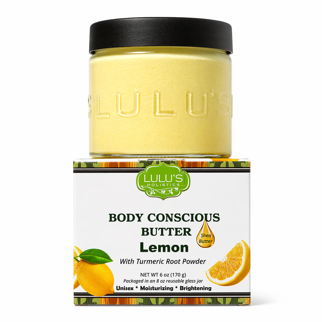 Lulu's Holistics lemon turmeric whipped body butter.