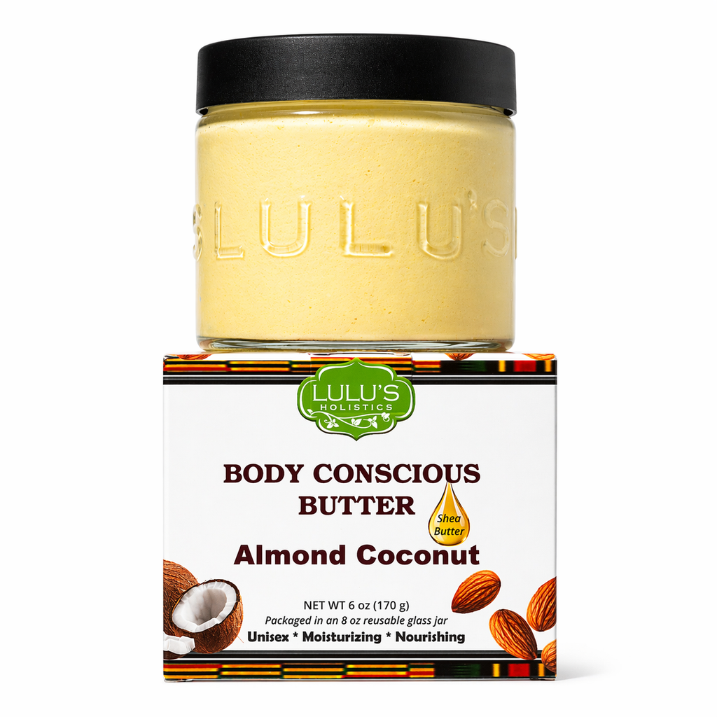 Lulu's Holistics original almond coconut whipped body butter.