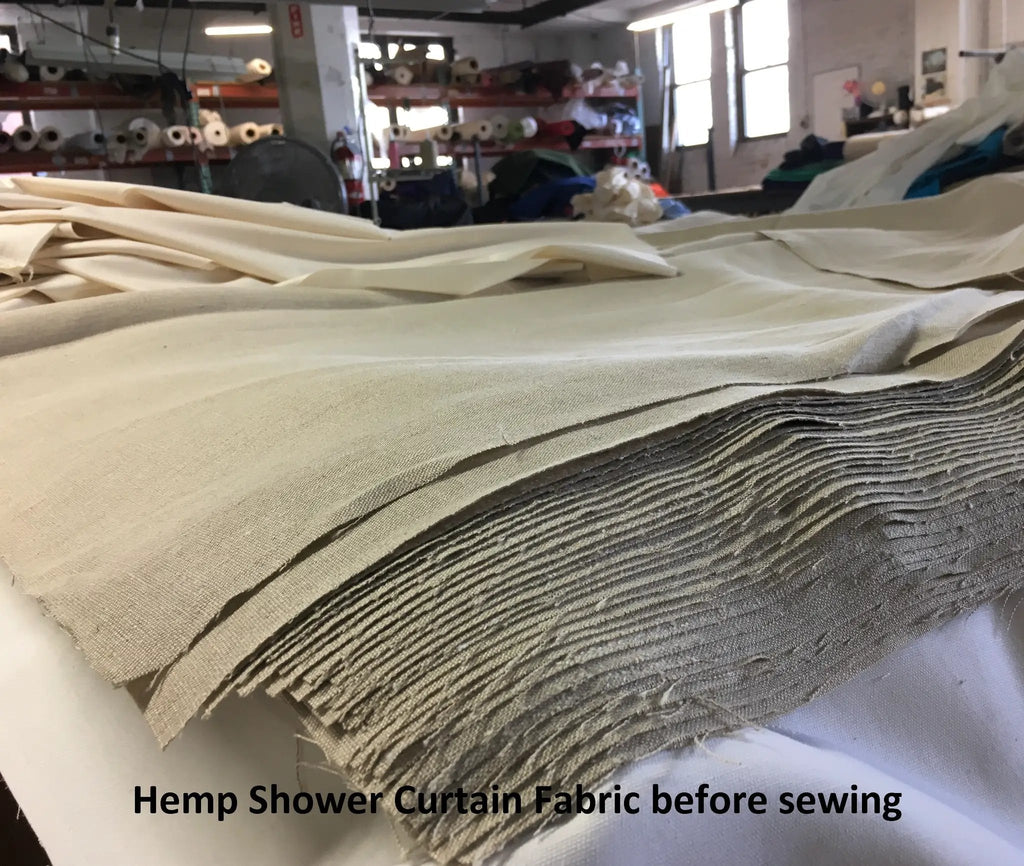Organic Hemp Shower Curtain for Natural Plastic Free Bath Tub and Stall Sizes Made in USA by Bean Products