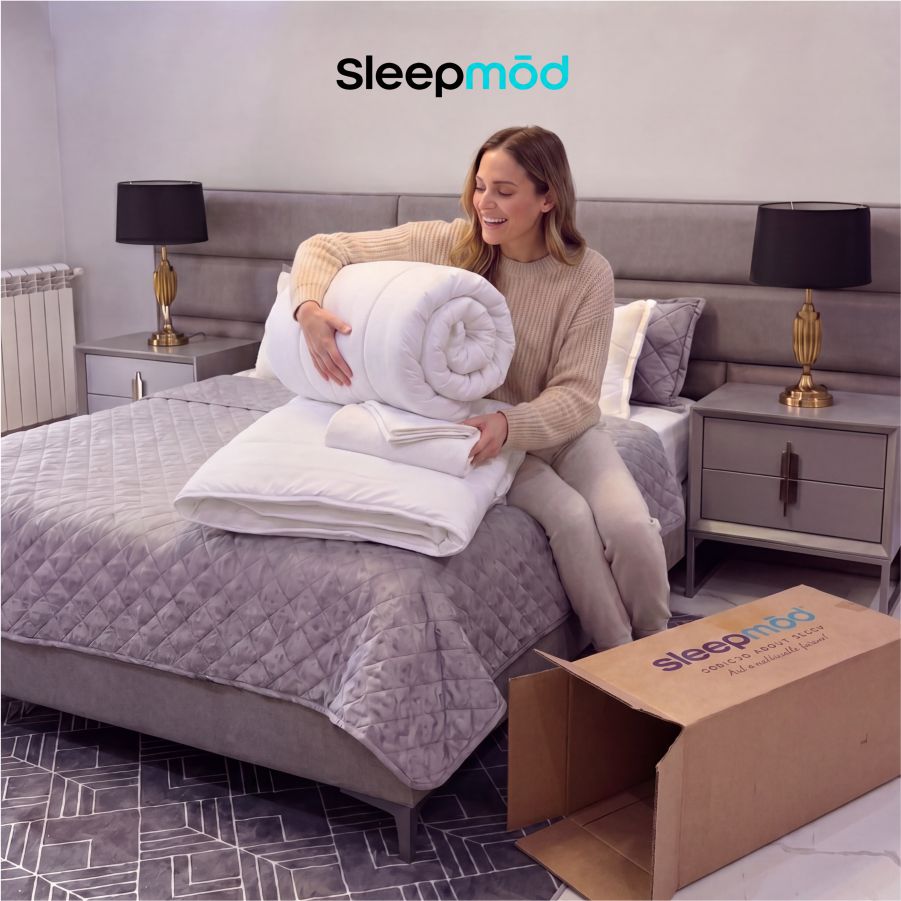 Cooling Comforter Set – Temperature-Regulating Eucalyptus Silk Comforter & Pillow Shams