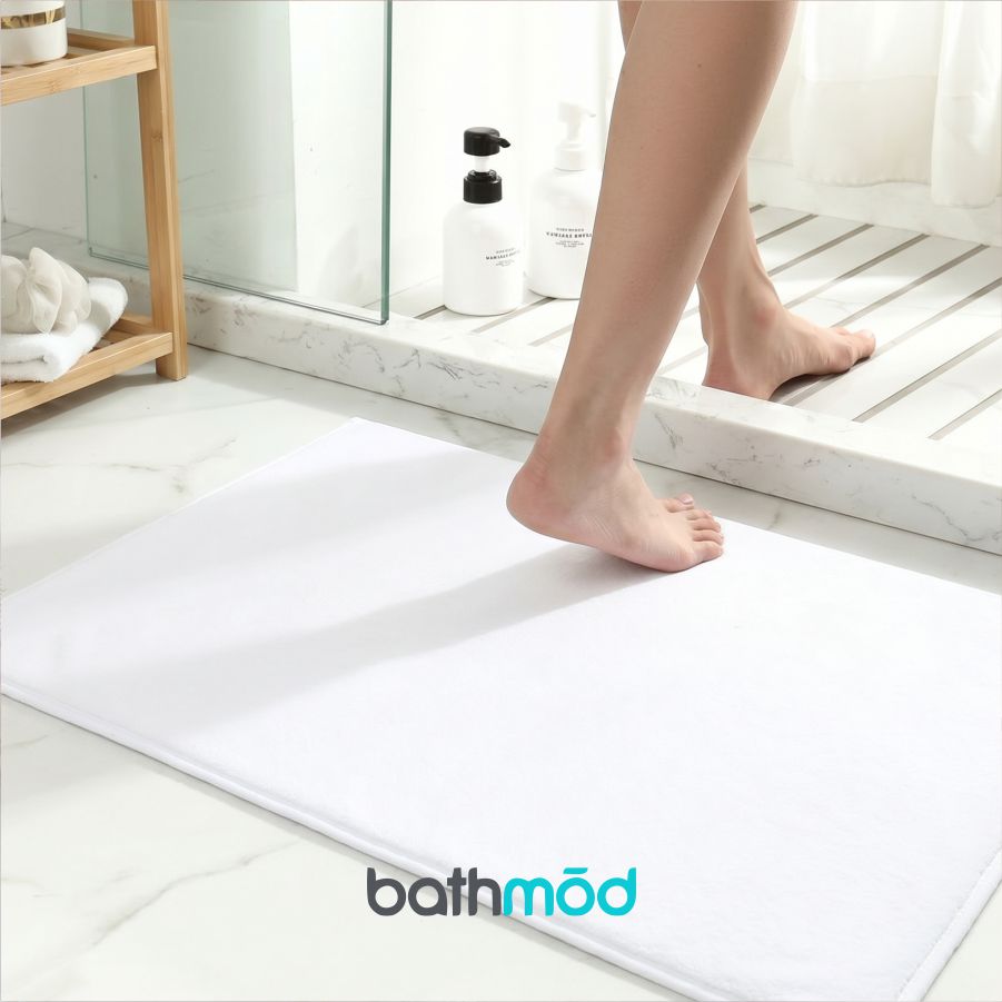 Luxury Organic Bath Mats by bathmod, white mat from ecobrands Four-Pack