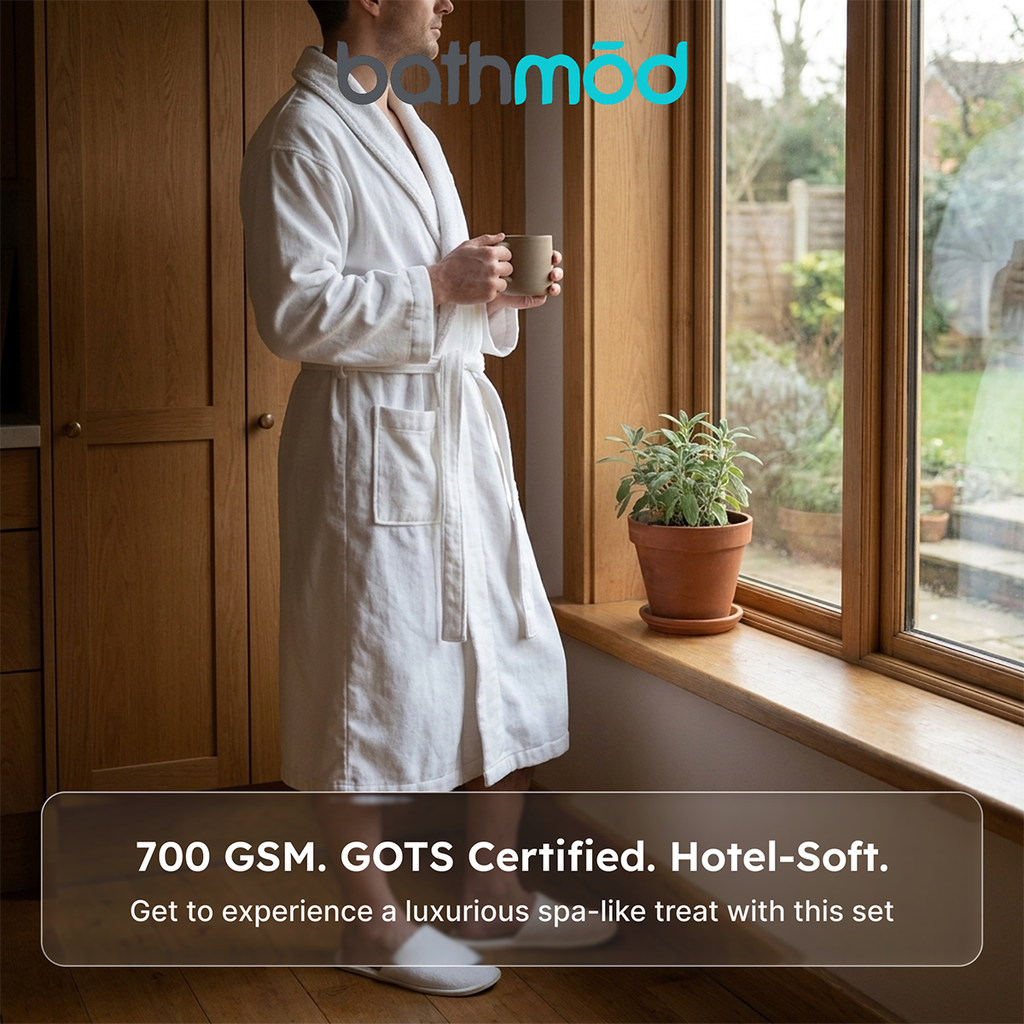 Luxury Organic Bathrobe & Slipper Set