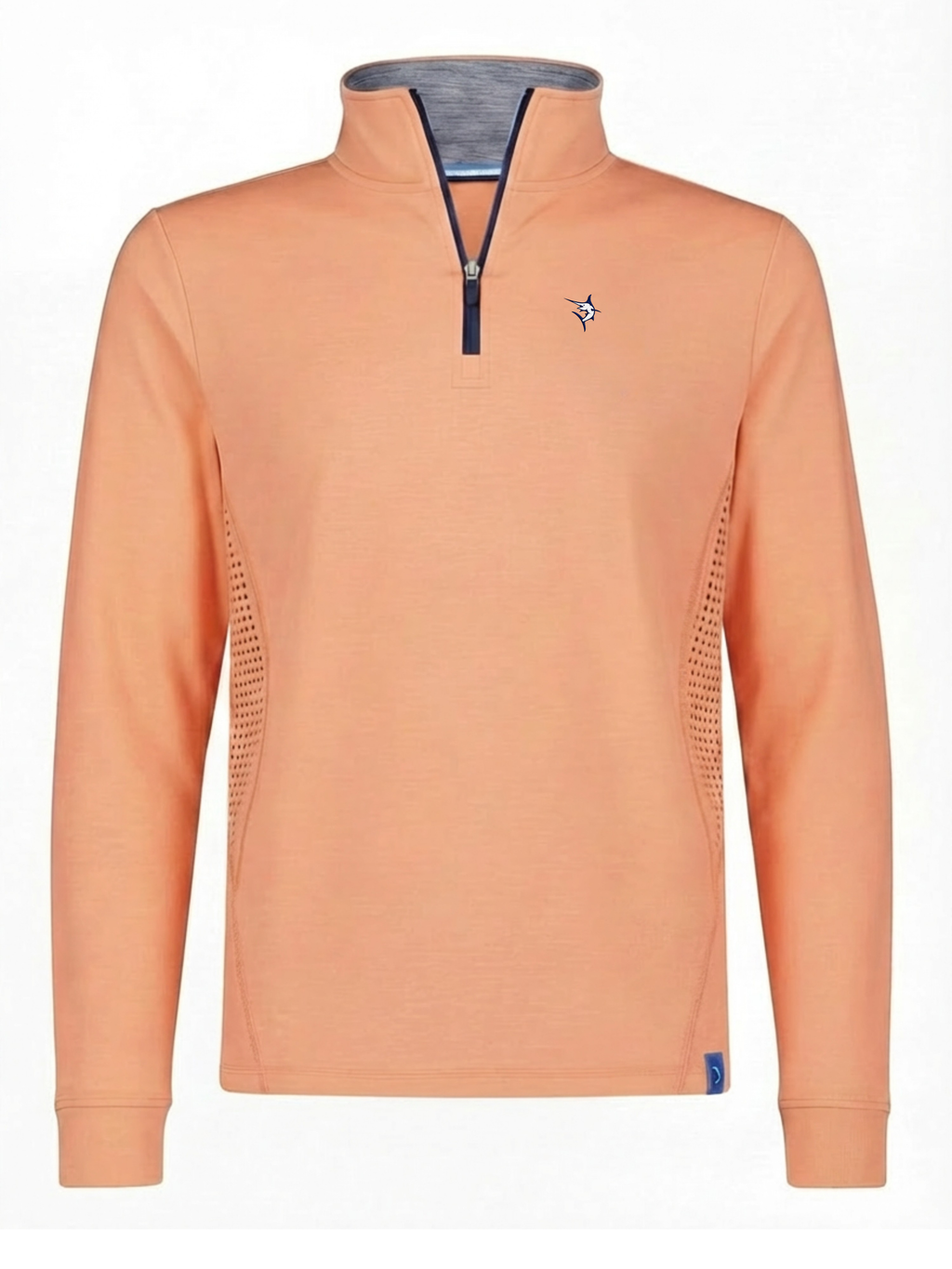 Monterey Performance Papaya Quarter Zip Lightweight Poly Spandex Top With Breathable Stretch And SPF 50 by White Water Life