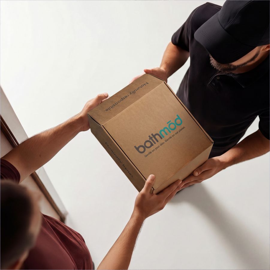 Luxury Organic Bath Mats (Four Pack) by ecobrands, boxed with bathmod logo.
