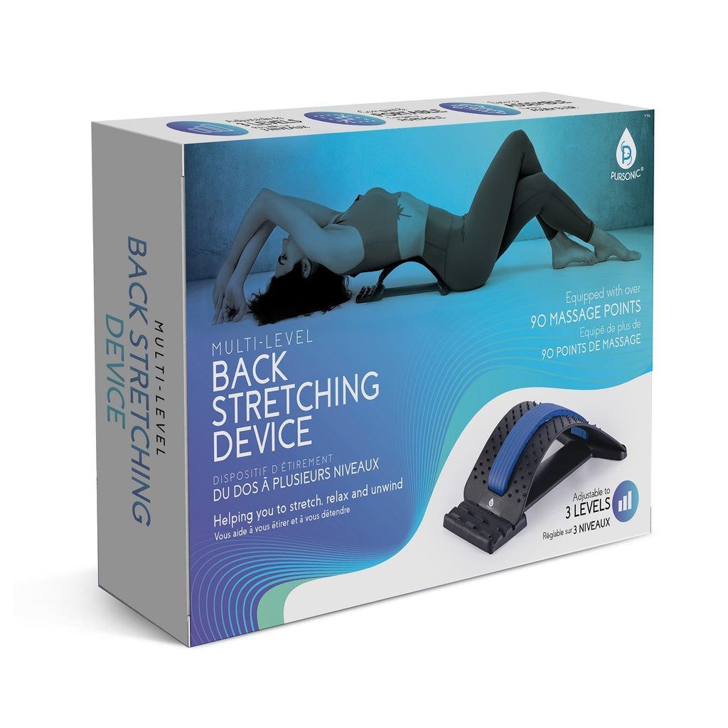 Black back stretching device with massage points.