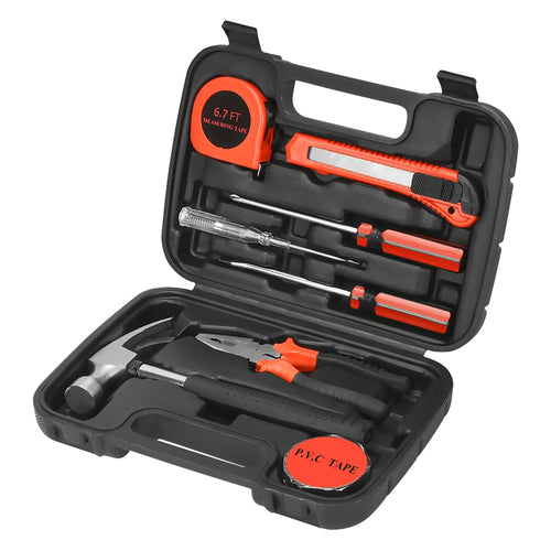 Pursonic 9-piece household tool set with storage case.