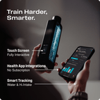Echo Water ECHO Flask hydrogen bottle, black, with touch screen and smartphone app visible.