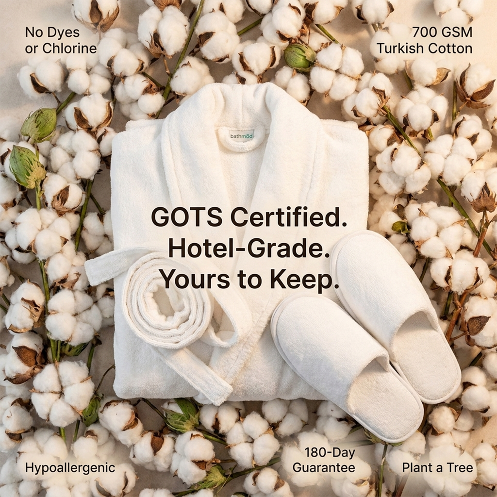 Luxury Organic Bathrobe & Slipper Set