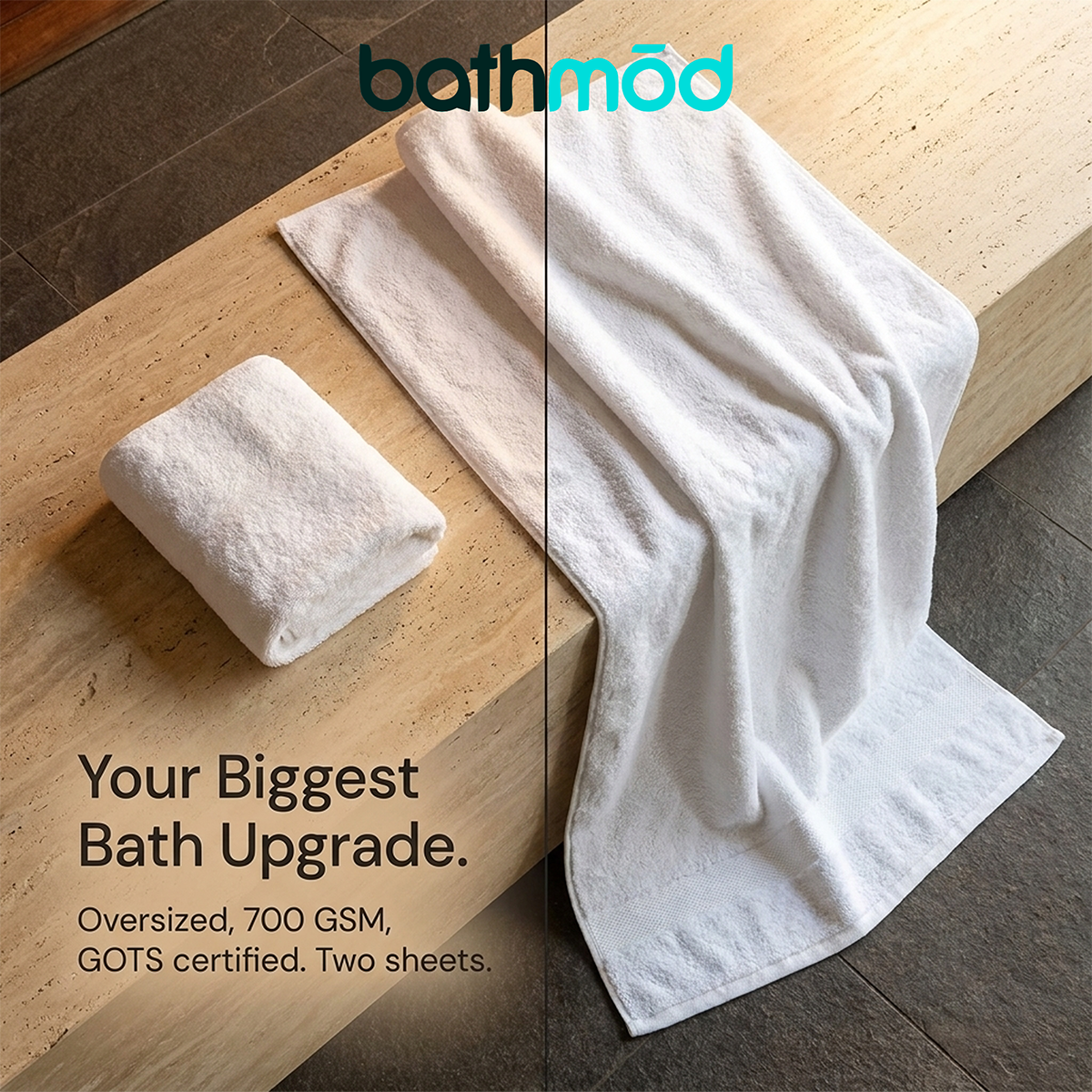 Luxury Organic Bath Sheets (Two Pack) - GOTS Certified, Soft, Eco-Friendly