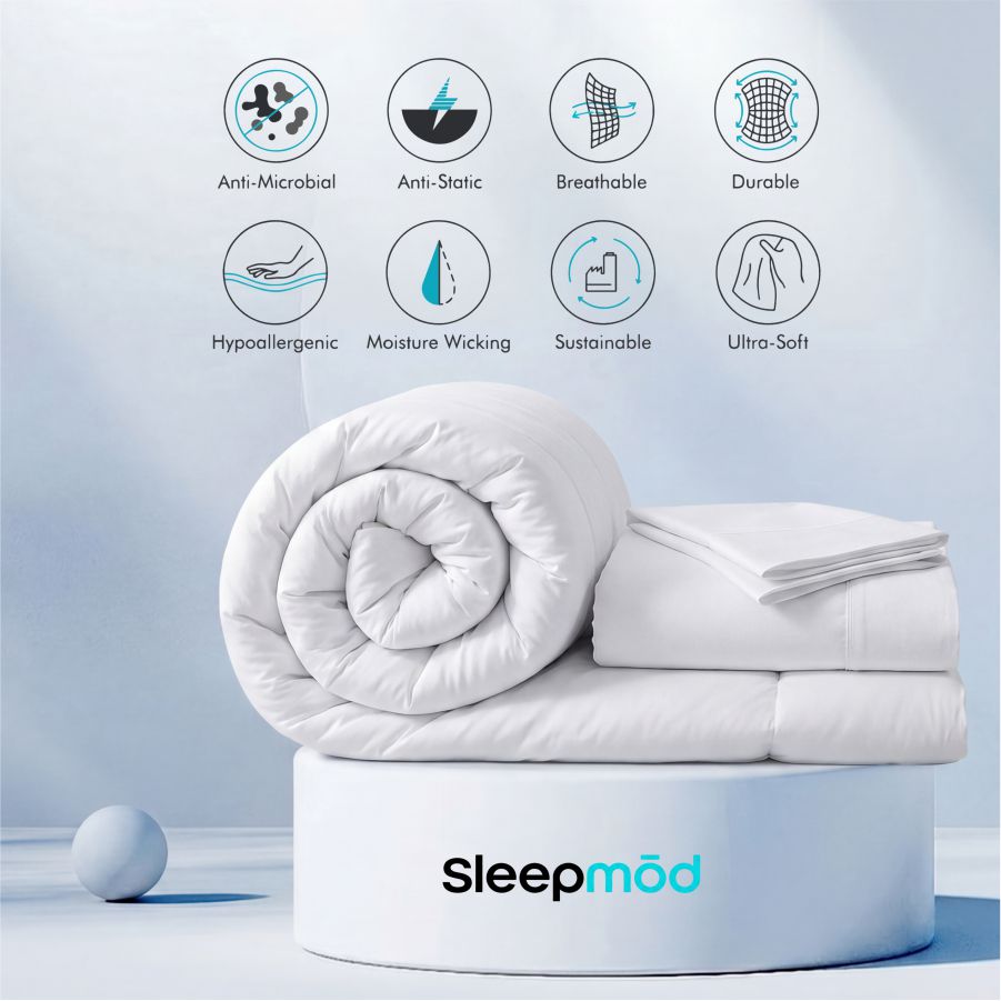 Cooling Comforter Set – Temperature-Regulating Eucalyptus Silk Comforter & Pillow Shams