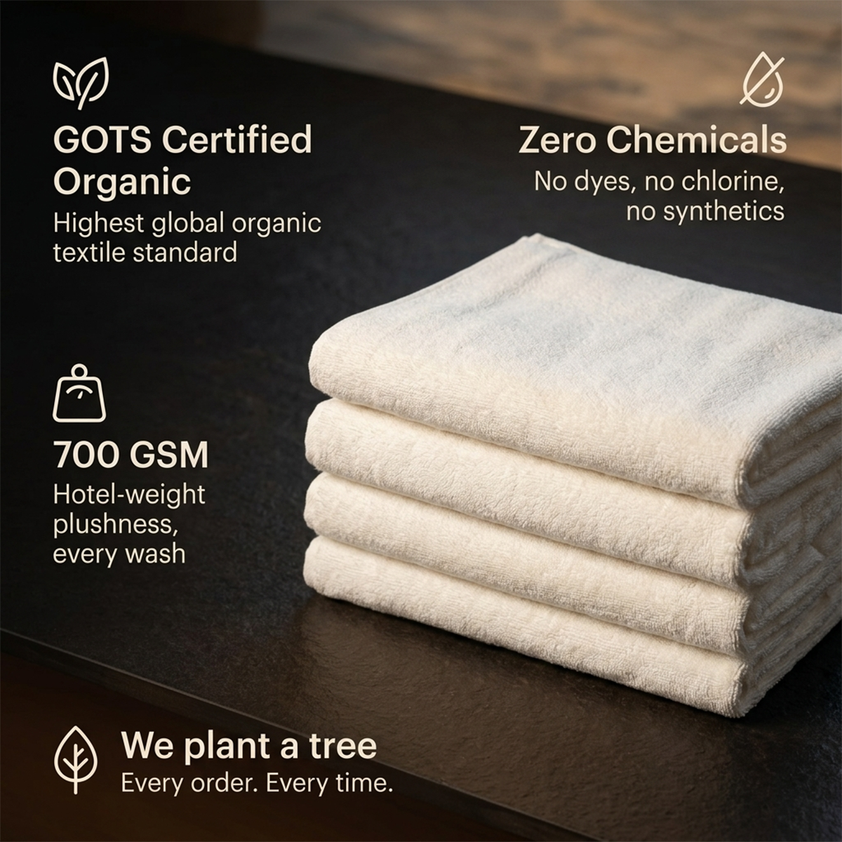 Luxury Organic Bath Towels (Four Pack)