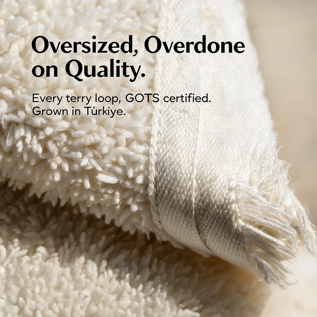 Luxury Organic Bath Sheets (Two Pack) - GOTS Certified, Soft, Eco-Friendly