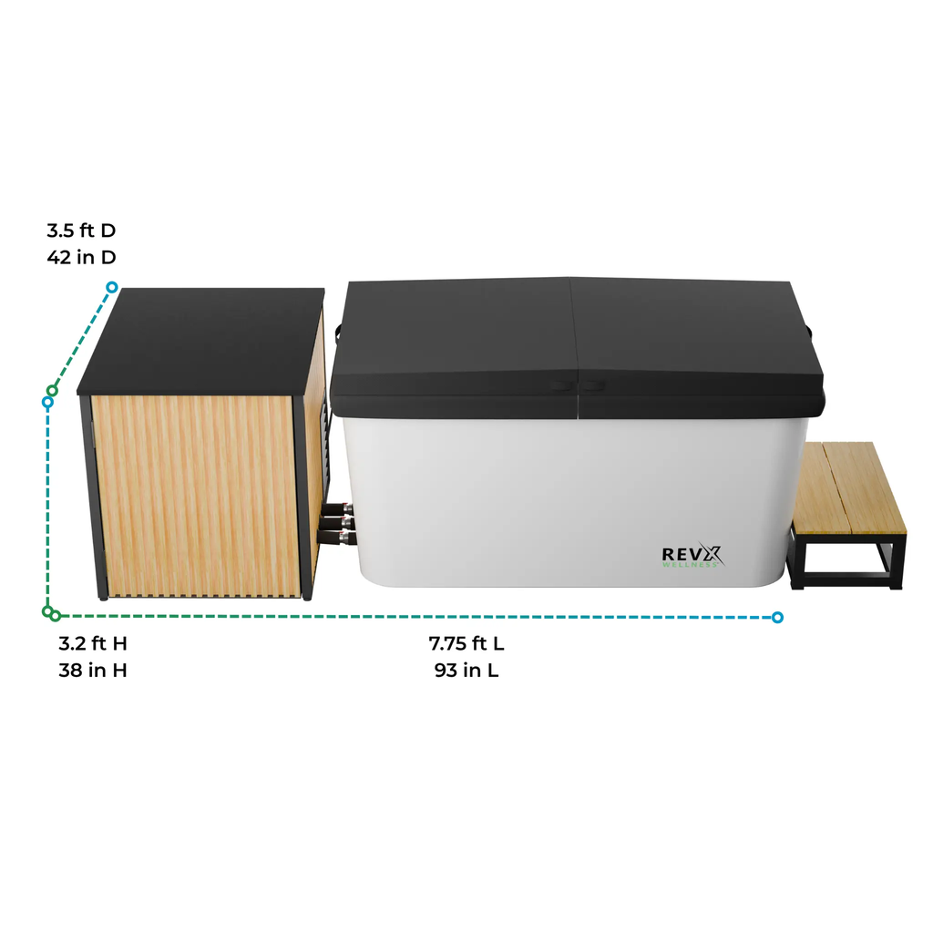 RevX Wellness Acrylic X Tub Cold Plunge with LUX High-Performance Chiller and Filtration System