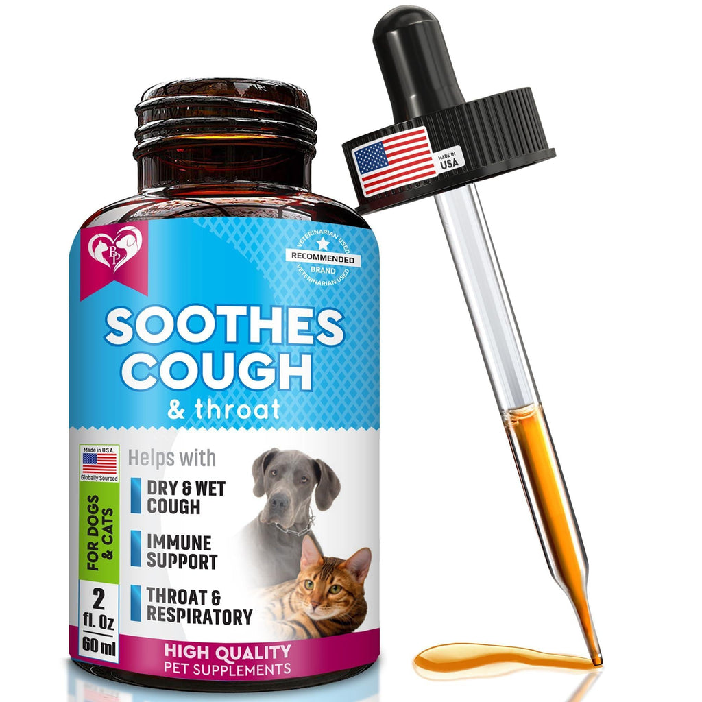Natural Kennel Cough Treatment for Dogs and Cats Herbal Cough Relief Drops by STATESIDE NOVA