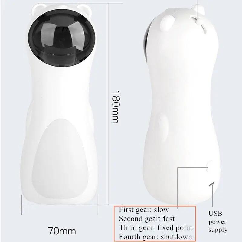 Stevvex ST80PTSD344 Automatic Cat Teaser handheld LED laser toy, white, USB rechargeable for indoor play