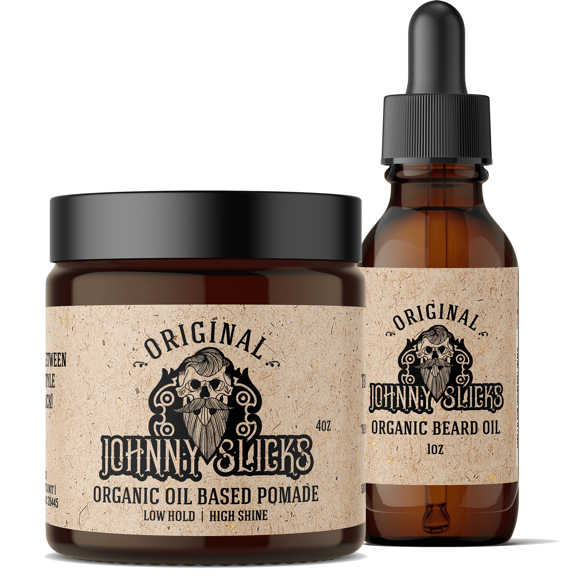 Beard Style Kit Featuring Organic Oil Based Pomade and Other Essentials for All Day Slick Look by Johnny Slicks