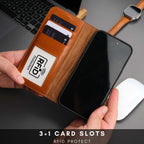 Casper Leather iPhone 15 Pro Wallet Case | Detachable MagSafe Compatible RFID Protection