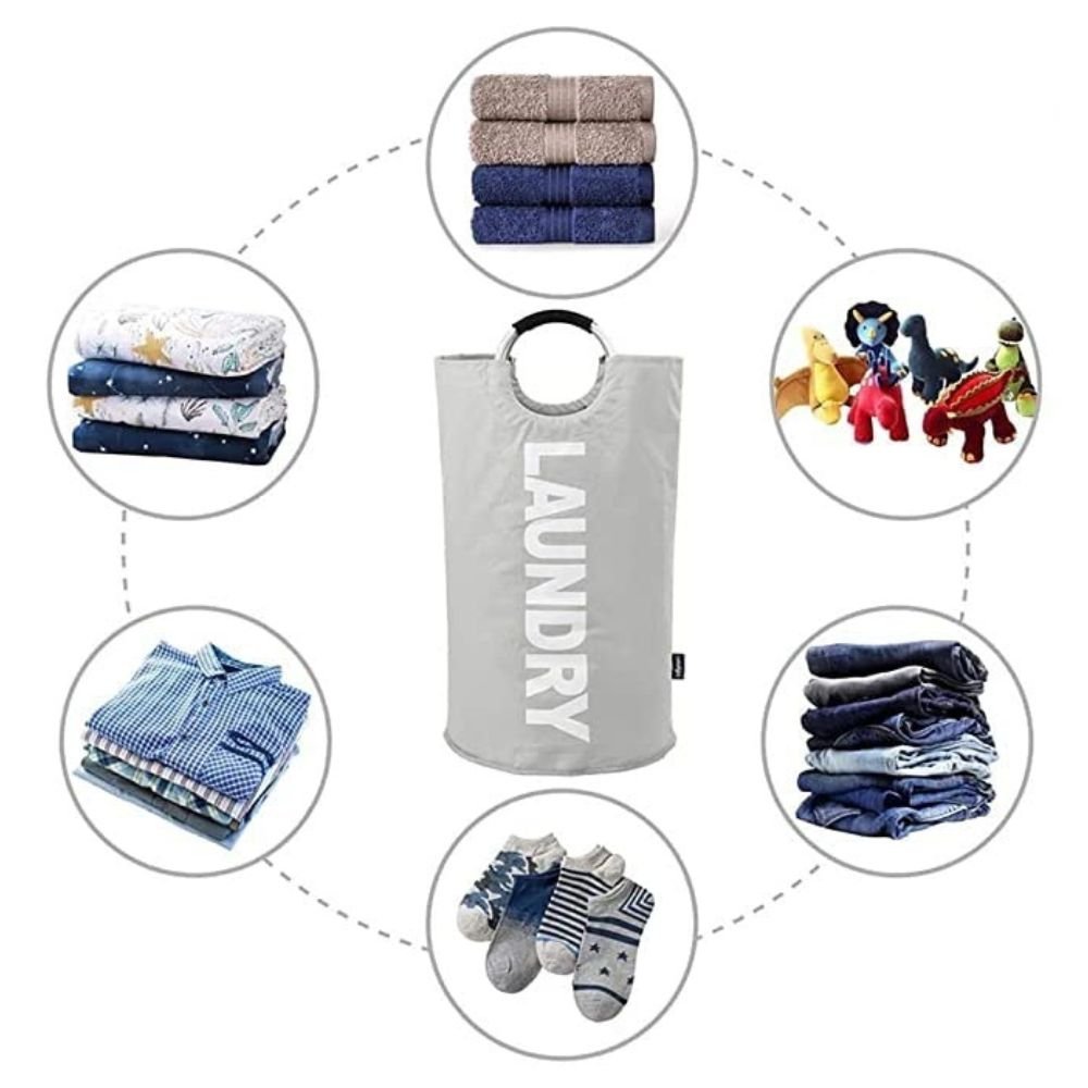 Heavy Duty Fabric Laundry Basket With Aluminum Handle by STATESIDE NOVA