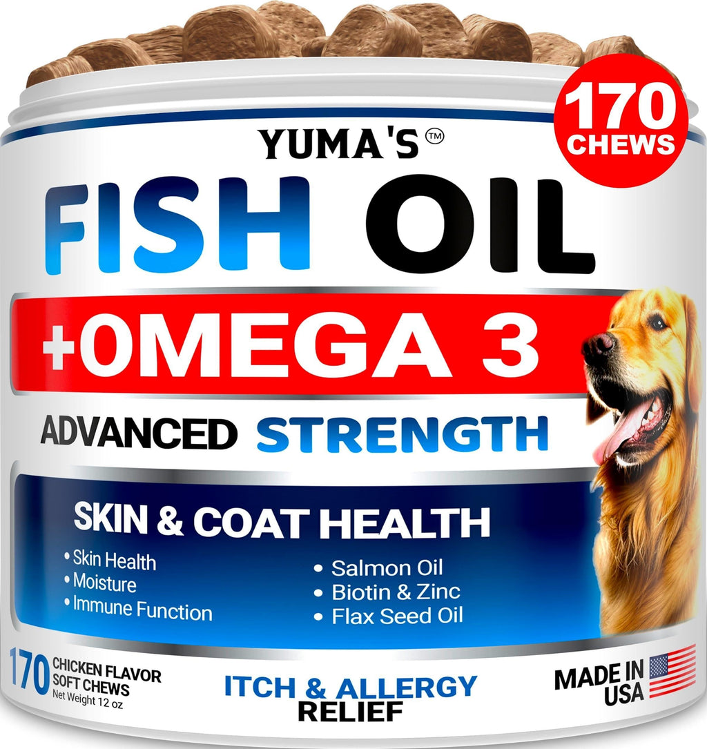 Omega 3 Fish Oil for Dogs Chews Skin and Coat Health by STATESIDE NOVA