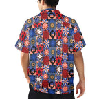 Fourth of July Pattern Mens All Over Print Hawaiian Shirt Patriotic USA Beachwear for Summer by Shell Design Boutique