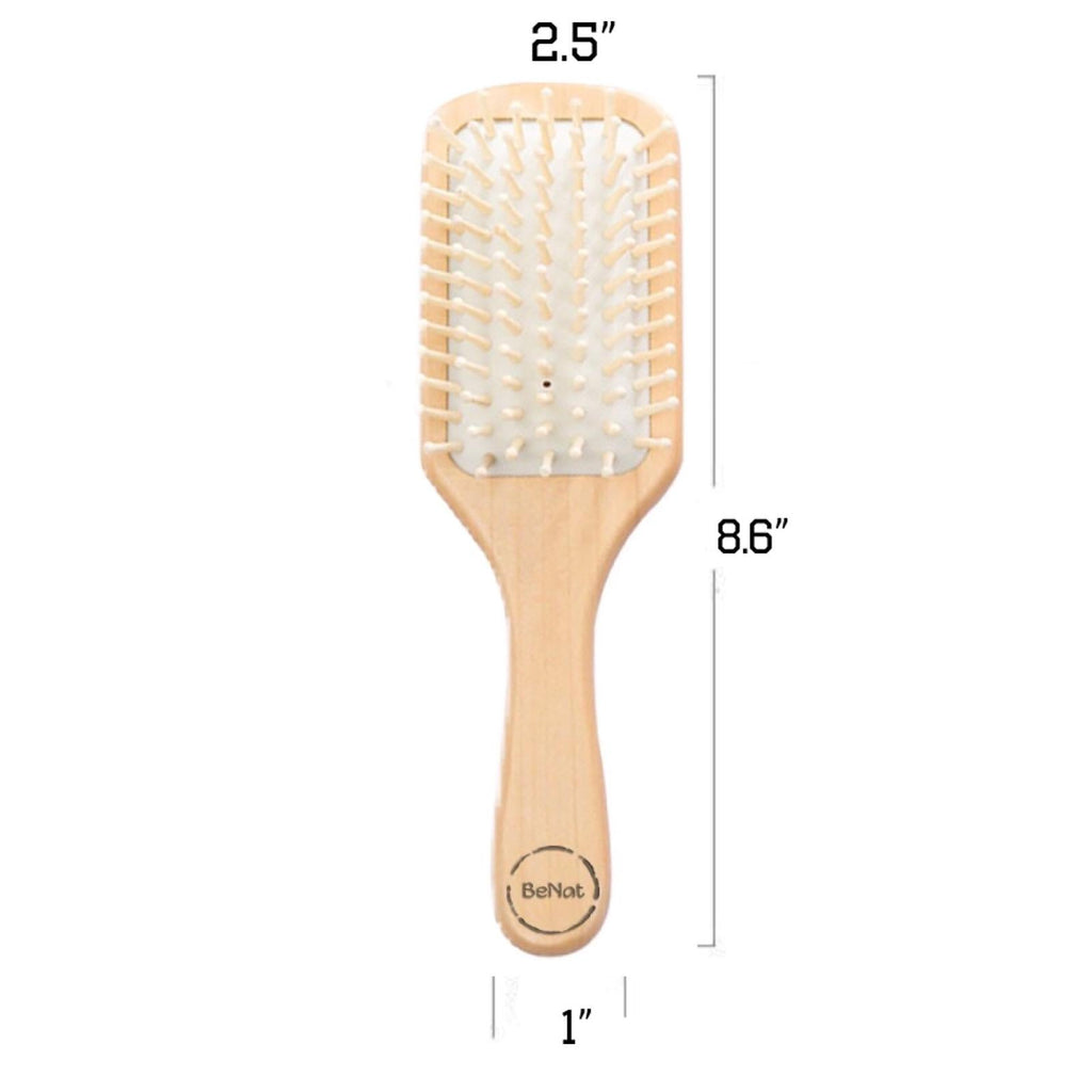 Bamboo Detangling Hair Brush With Natural Rubber Cushion 9 Inch by STATESIDE NOVA