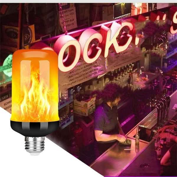 E27 LED Flame Effect Light Bulb with orange flame glow for indoor lighting