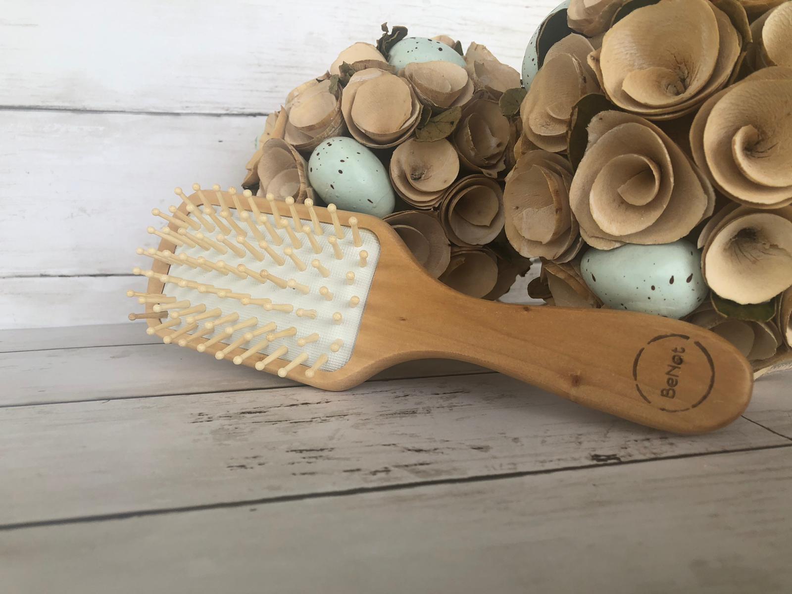 Bamboo Detangling Hair Brush With Natural Rubber Cushion 9 Inch by STATESIDE NOVA