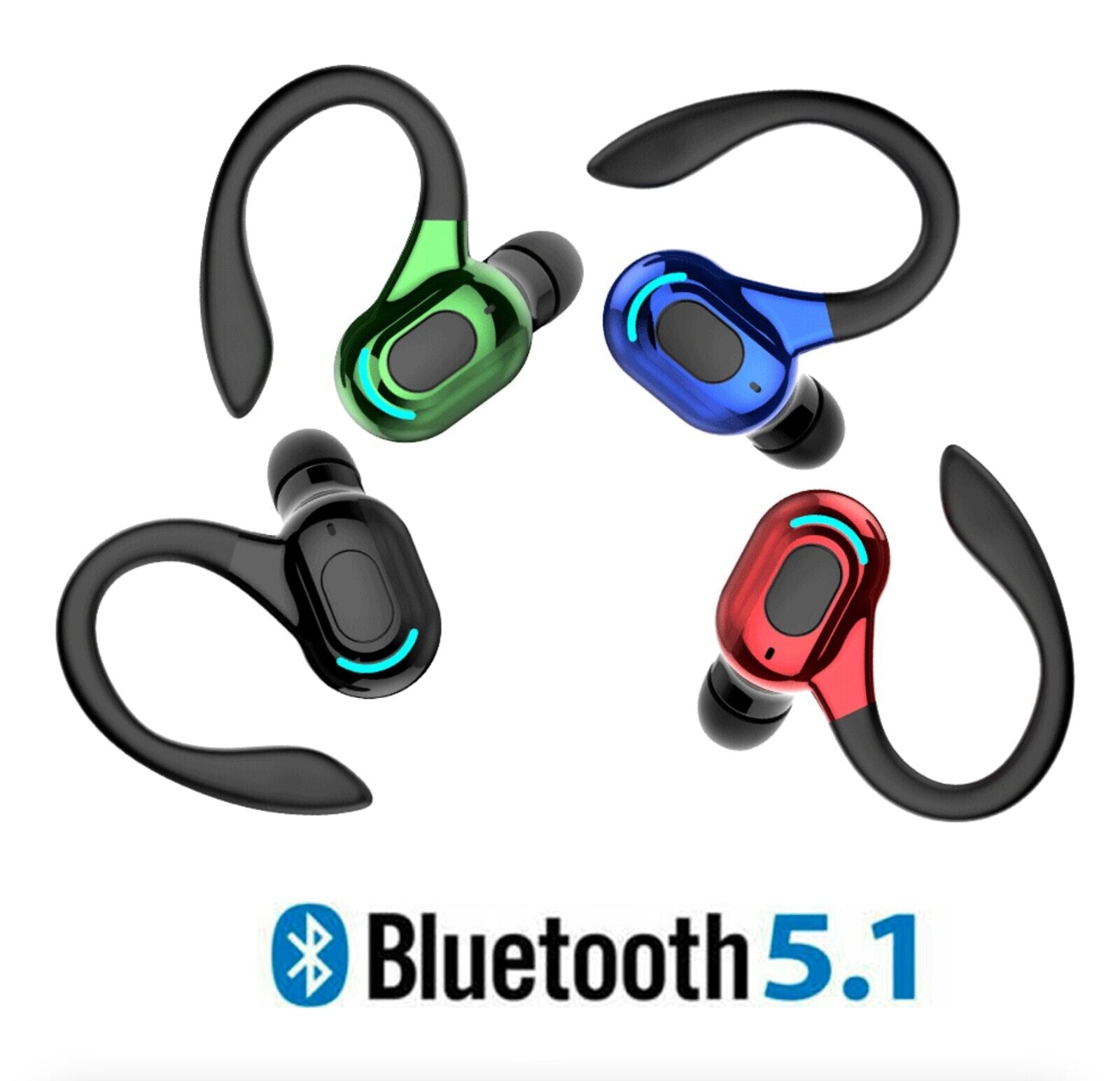 Bluetooth 5.1 Wireless Earbuds With Ear Hook Stereo Headphones by STATESIDE NOVA