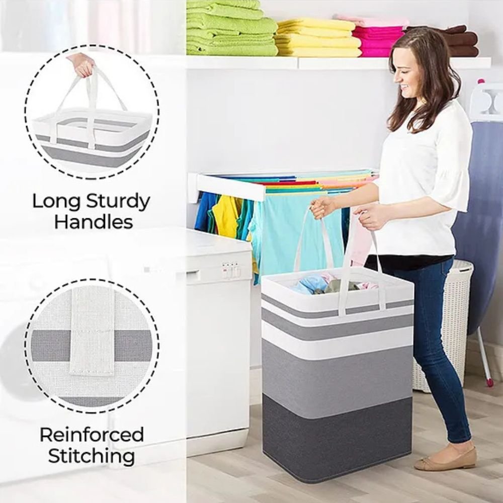 Foldable Square Laundry Basket With Large Capacity Collapsible Hamper by STATESIDE NOVA